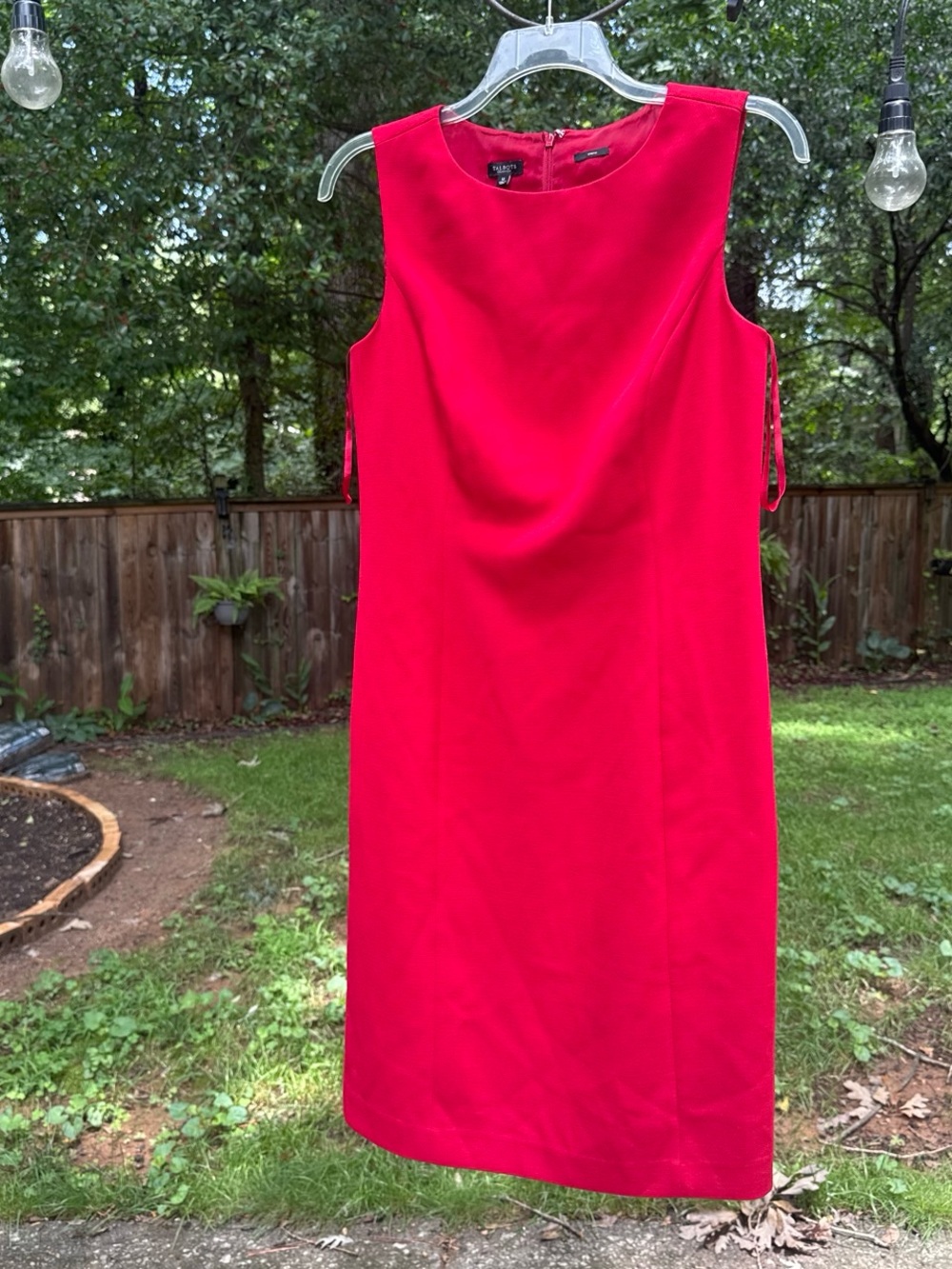 Vintage Talbots Classic Sleeveless Red Sheath Dress